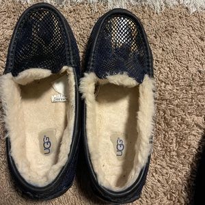 Navy and Gold UGG MOCCASINS